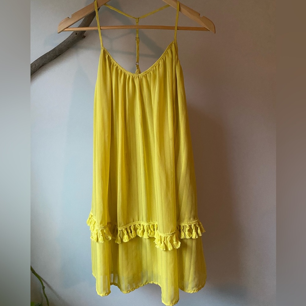 Gianni Bini yellow mini slip dress Size Small